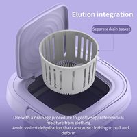 Lave-Linge Automatique Pliable Portable Mini Grande Capacité 8L pour Chaussettes, Vêtements de Bébé et Serviettes – Utilisation VR et Domestique