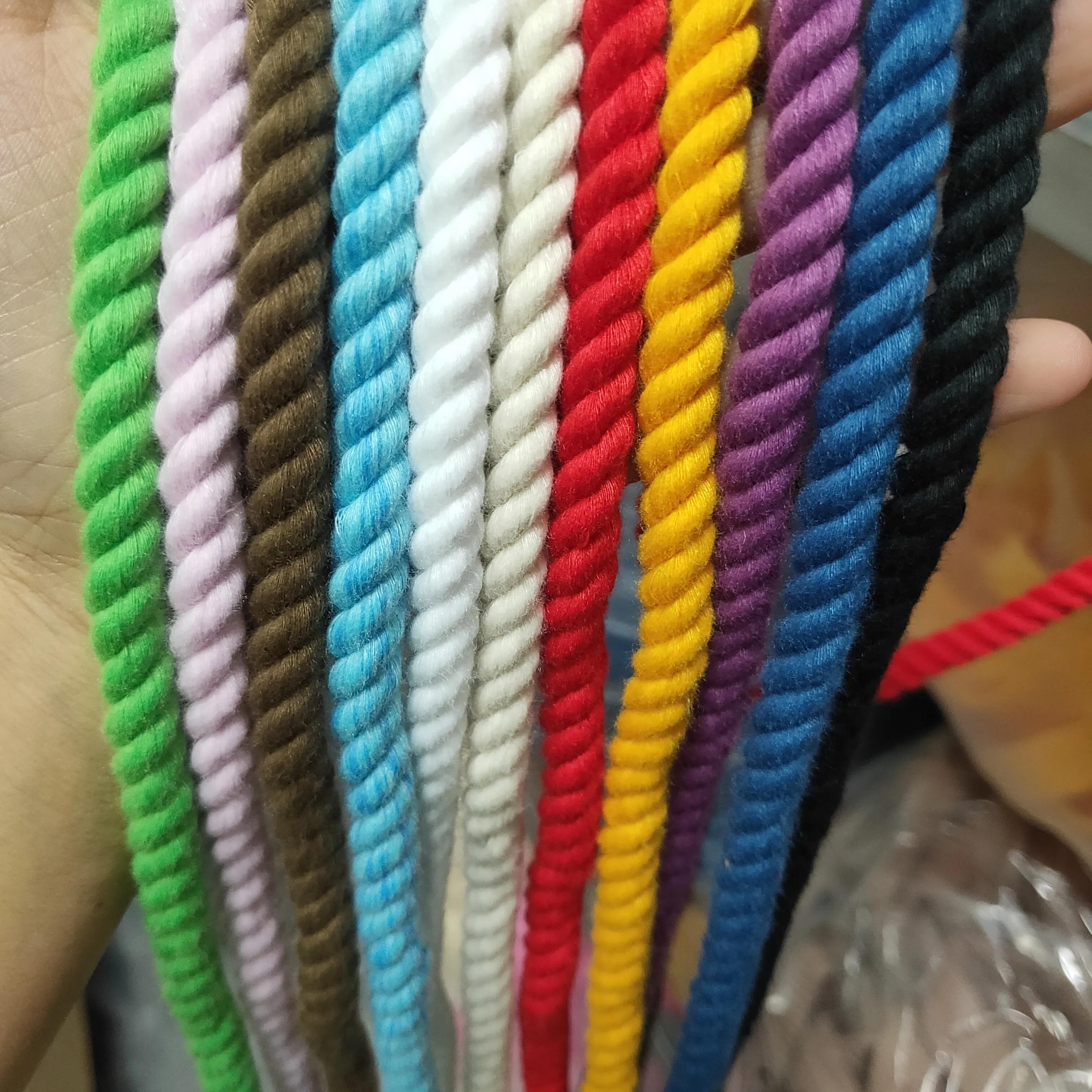 Cotton Cord Recycled Wholesale Braided Cotton Rope for home textile DIY twisted cotton rope