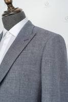 Jaket kasual pria, jaket blazer pas badan untuk pria kualitas tinggi warna abu-abu