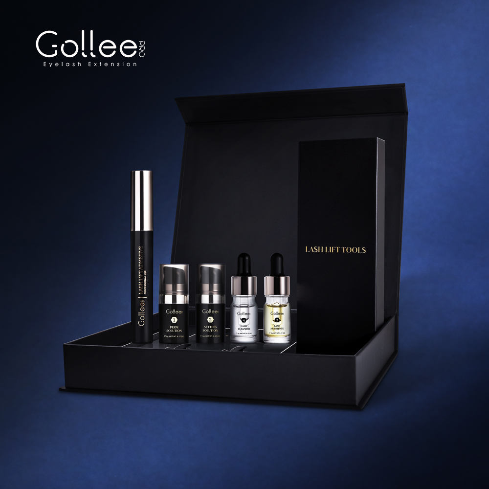 Gollee, лучшая оптовая продажа, индивидуальный логотип, лифтинг ресниц, oem машина для нанесения этикеток, зажимы и комплекты для бровей, клейкие ресницы, лифтинг Корея