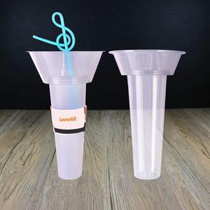 일회용 투명 테이크 아웃 플라스틱 PP 주스 소다 버블 마이크 차 음료 컵 음식 패키지 스낵 보울과 빨대 - Product Image 5