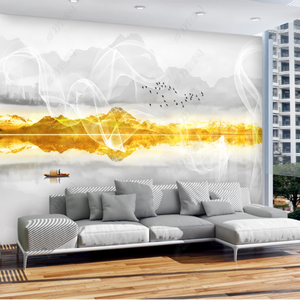 Papiers peints <span class=keywords><strong>de</strong></span> tête <span class=keywords><strong>de</strong></span> <span class=keywords><strong>lit</strong></span> pour rouleaux <span class=keywords><strong>de</strong></span> tissu tropical Papiers peints en soie peints à la main adhésifs personnalisés à peler et à coller - Product Image 4