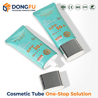 Tube souple ovale plat personnalisé en plastique ABL argenté avec bouchon à vis, 50 ml, pour lotion, crème solaire et cosmétiques de soin de la peau