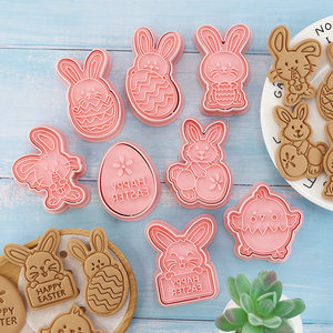 Vendita calda commestibile plastica <span class=keywords><strong>pasqua</strong></span> Cookie Cutter Bunny Egg forma di coniglio goffratura stampo per decorazioni per feste - Product Image 2