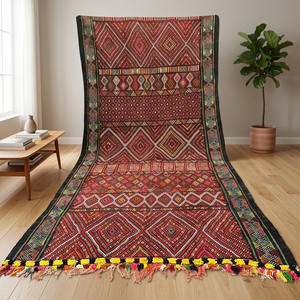 Tapis marocain Kilim de qualité supérieure en laine berbère, tissé à la main, à poils ras, motif géométrique, pour salon, vente en gros - Product Image 3