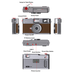 Retro Không Có Màn Hình CMOS <span class=keywords><strong>8.0</strong></span> Mega Pixels Cảm Biến Máy Ảnh Kỹ Thuật Số Với 3 Chế Độ Bộ Lọc Không Có Màn Hình Xenon Đèn Flash Máy Ảnh Cho Quà Tặng Giáng Sinh - Product Image 5