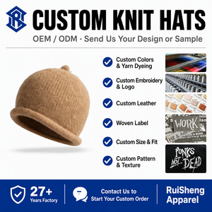 Bonnet d'hiver en mohair tricoté avec bord roulé, logo personnalisé OEM/ODM, broderie 3D, idéal pour les voyages - Product Image 2