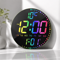 Jam Dinding Digital LED Layar Warna RGB Minimalis Modern dengan Digit Besar