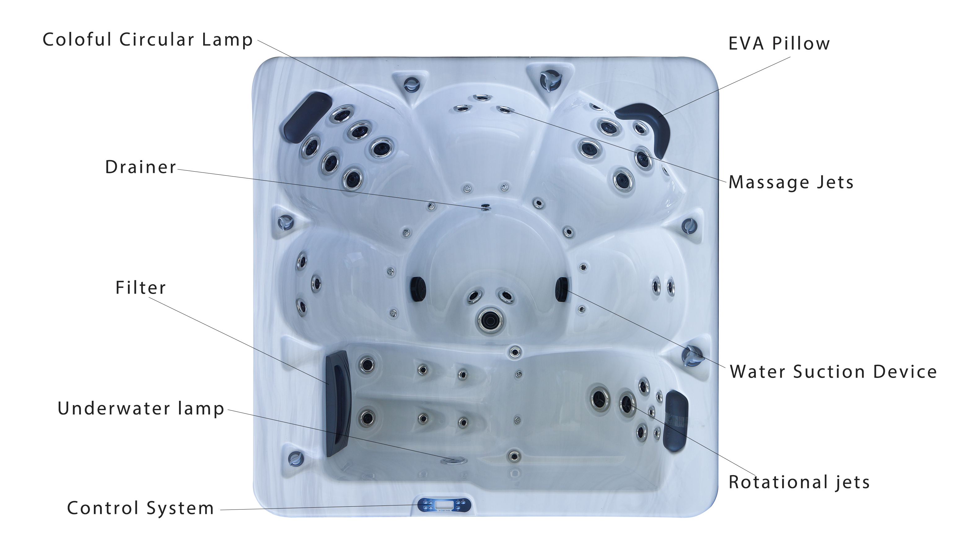 Balboa 6 Persons Freestanding Spa Hot Tub Whirlpool Hot Spring Bath Tubs