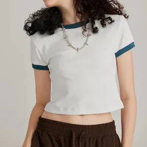 Moda Personalizado Mulheres Cropped Top T Shirt 100 Algodão T-Shirt Feminina Cropped Gym Top