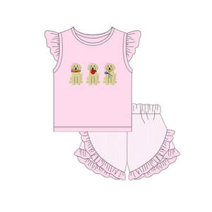 Précommande MOQ 5 Trendyism Boutique Tenues de Rentrée Scolaire pour Filles et Garçons en Coton Biologique Doux avec Imprimé Chiots de Noël, Vente en Gros pour Frères et Sœurs - Product Image 4