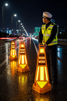 Cono de Seguridad Vial Inteligente con LED, IoT 4G, RTK, GPS, Sensor de Radar, Alerta por Voz, Pantalla Personalizable, Advertencia de Construcción Vial, Intermitente