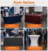 Support de bannière en tissu tendu personnalisé avec housse de table extensible assortie, kit d'affichage pop-up pour stand de salon professionnel