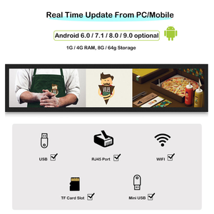 שילוט דיגיטלי פנימי 27.6 שילוט מחיר מדף מסך דיגיטלי רחב אולטרה מסך בר דיגיטלי - Product Image 5