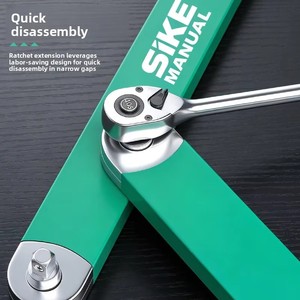 Juego de llaves de extensión offset de 25 piezas Impact Ready, adaptadores de cuadradillo de 3/8 pulgadas, acero al cromo-vanadio, color verde, para acceso en espacios reducidos - Product Image 2