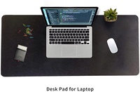 Grand tapis de souris de jeu 90 x 40 cm, tapis de bureau noir en feutre de laine pour ordinateur portable, clavier et souris