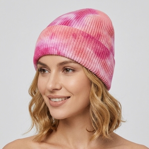 Gorro de Punto Unisex de Moda para Viajes, Colorido, con Tinte Anudado, Bordado 3D, Suave, Cómodo, Transpirable, Agradable al Tacto, Ajustable - Product Image 1