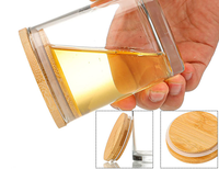 Pot à bougie en verre vide givré avec support en verre à fond épaissi, logo personnalisé, couvercles en liège et emballage en boîte