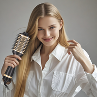 Brosse sèche-cheveux électrique 4-en-1 mise à jour, brosse coiffante compacte à air chaud pour un coiffage facile en une seule étape, pour usage domestique et hôtelier