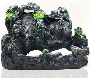 Fontana in Resina con Effetto Roccia e Cascata di Sabbia Bianca per Acquario - Product Image 3