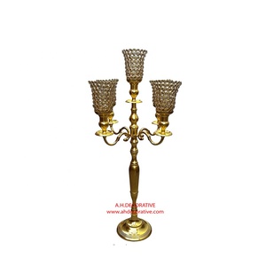 Candelabra 5 <b>Candle</b> With Hanging Crystal Drop Luxury Wedding Centerpiece Decorative Handmade Metal Candelabra For Decoration - Product Image 6