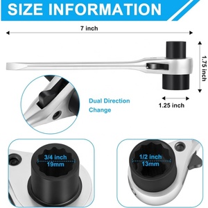 Llave de trinquete de 13x19mm, herramienta de mantenimiento para motosierras, doble punta universal de 13mm y 19mm, combinación de llave de vaso y destornillador en T - Product Image 4