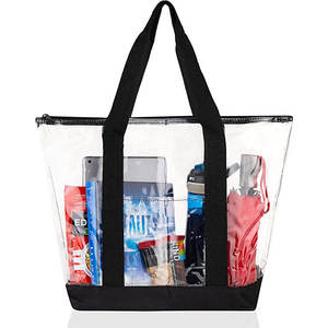 Pvc Tote Shopping <strong>Bag</strong> Shoulder Transparent Pvc Clear Duffle <strong>Bag</strong> With Logo Zipper Pvc Beach Hand <strong>Bag</strong> - Product Image 2