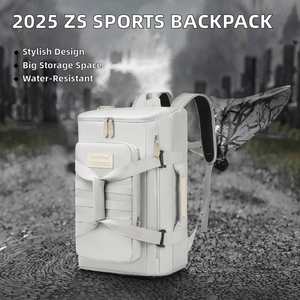 2025 Custom Logo Large Capacity <b>Waterproof</b> Nylon Travel <b>Backpack</b> Zipper Letter Fashionable Sports Design Multiple Pockets - Product Image 2