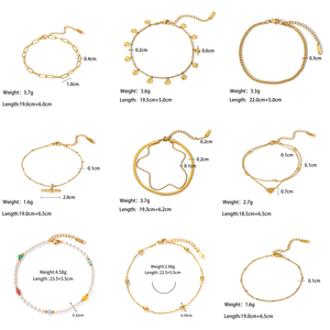 18K altın PVD kaplama paslanmaz çelik inci küba zincir yılan su geçirmez ayak zinciri halhal kadınlar hediye için yaz takısı - Product Image 3