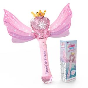 Novo Produto Magic Stick Bubble Gun Machine Brinquedos Princesa Fairy Light Butterfly Plastic Bubble Wands for Kids Gift - Product Image 1
