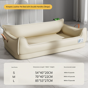 Neues Quadratisches Großes 4-Jahreszeiten Universelles Leder-Haustierbett Wasserdicht für Kleine, Mittlere und Große Hunde & Katzen - Product Image 6