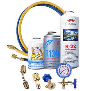 Kit de carga de refrigerante Huileng R22 R134a con manómetros y mangueras para reparación y mantenimiento de aire acondicionado - Product Image 1