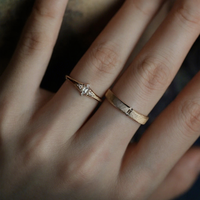Bague de couple en diamant HPHT cultivé en laboratoire certifié NGTC Aimgal, argent 925, style vintage italien brossé, cadeau de fiançailles et de demande en mariage