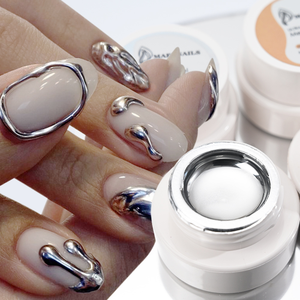 Gel de Pintura Metálica Super Silver BIN, Efecto Cromo <span class=keywords><strong>Espejo</strong></span>, Esmalte de Uñas en Gel UV para Salón y Uso Personal - Product Image 2