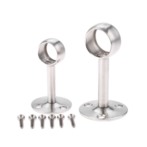 Support d'angle mural simple face en acier inoxydable pour tringle de penderie, support de fixation pour tringle de 19 mm - Product Image 5