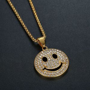 Hip Hop Dongguan Stainless Steel Gold Plated Pave Setting for Face Pendant <b>Necklace</b> Model DZ096 Unisex Party Jewelry - Product Image 4