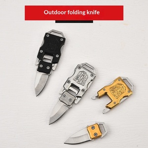 Coltello Pieghevole Portatile Mini da Campeggio in Acciaio Inox Multifunzione Durevole con Portachiavi Collana per Sopravvivenza e <span class=keywords><strong>Autodifesa</strong></span> - Product Image 3