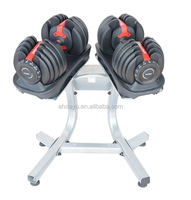 Ensemble d'haltères de style nouveau, haltères noirs, poids réglable en 17 étapes, haltères de musculation 40 kg 90 lb