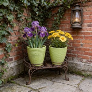 Pots <span class=keywords><strong>de</strong></span> fleurs en céramique écologiques, durables et bon marché, jardinières murales d'extérieur, finition émaillée, design antique et contemporain - Product Image 2