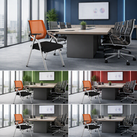 Chaise de bureau exécutive moderne pliable en plastique pratique, dossier solide, portable, réglable, pour formation et conférence