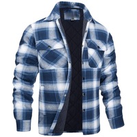 Veste d'hiver à carreaux pour hommes européens et américains, vestes de chemise épaissie rembourrées en coton à manches longues pour l'extérieur