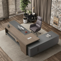 Moderno lusso a forma di L ufficio ufficio esecutivo legno modulare Computer Manager mobili