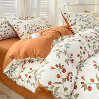 Housse de couette brodée, ensemble de draps en velours, housse de couette rayée, couvre-lit blanc pour hôtel, drap de lit en velours, draps blancs pour hôtel