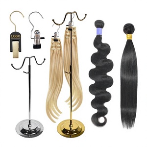 Présentoir Astrid de Luxe Moderne 70 CM en Acier Inoxydable Doré Poli Écologique pour Perruques et Extensions Capillaires pour Salon - Product Image 1