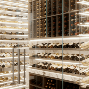 Tủ rượu phòng khách, thiết kế sang trọng, cửa kính, có đèn LED - Product Image 4