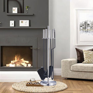 Gran oferta, juego de herramientas para fogatas domésticas, 5 uds., accesorio esencial, pinzas para fogatas, cepillo para limpieza de chimenea de leña - Product Image 4