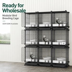 Cage à pigeons personnalisée en gros, grande, empilable, mobile, en fil métallique, avec cloison, pour l'élevage de pigeons - Product Image 1