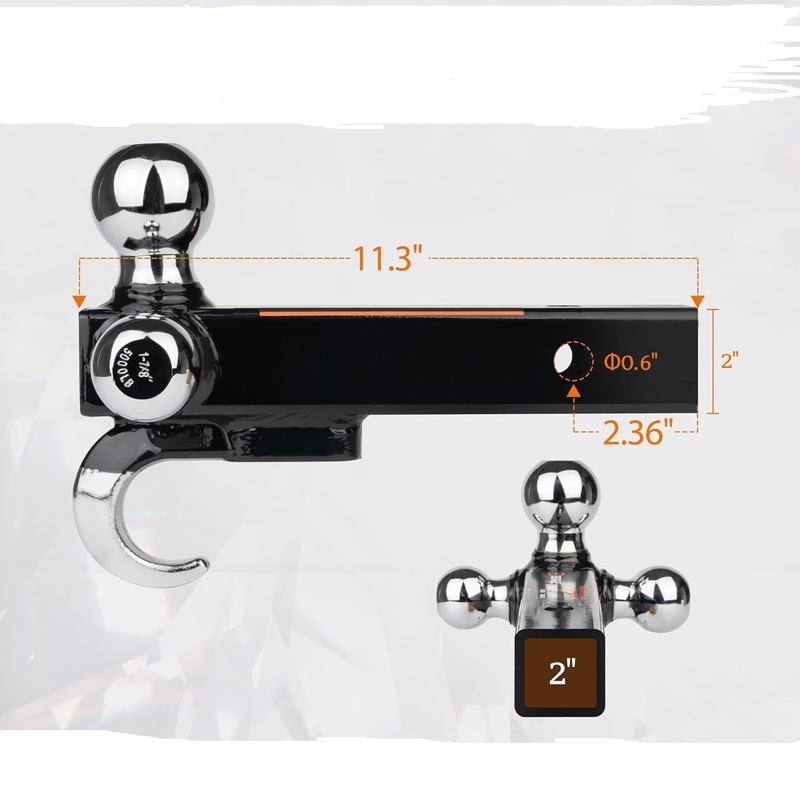 Trailer Hitch Tri Ball Mount With
