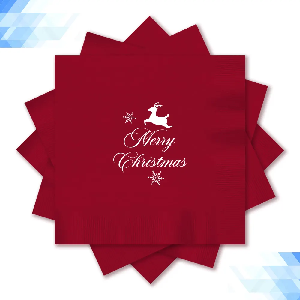 לוגו מפית חג המולד מותאם אישית תמונה טקסט תמונה אישית מסעדה חתונה מסיבת אירוע עסקי תינוק מקלחת כלה