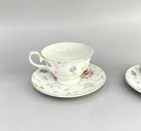 Ensemble tasse et soucoupe à café vintage britannique, tasse à thé de l'après-midi européenne, tasse à thé en céramique de luxe légère avec soucoupe
